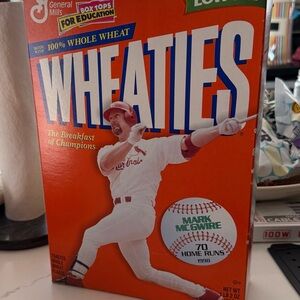 Wheaties Cereal Box - Orange collectible Mark McGwire 70 home runs